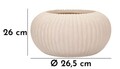 Vaza decorativa Mist, Mauro Ferretti, 35x18 cm, oxid de magneziu, crem