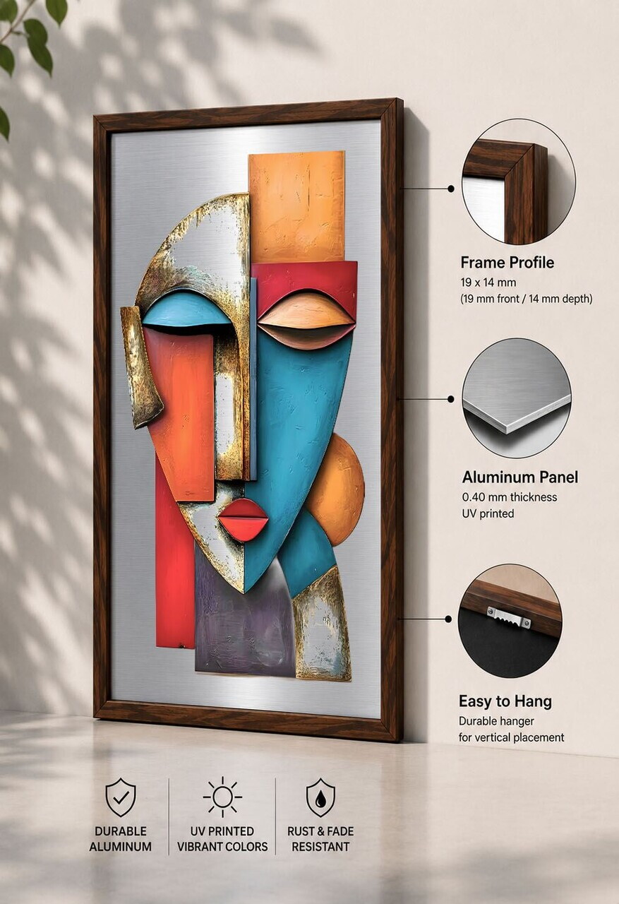 Tablou decorativ, Ahsalct-003, Cadru: 100% PVC (Grosime: 2 cm), Multicolor — imaginea 3