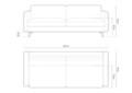 Canapea 4 locuri, Eden, Micadoni, 209x92x90 cm, tesatura structurata, gri deschis melanj