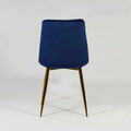Scaun Chic Velvet, Signal, 51x44x89 cm, catifea/otel, albastru/auriu