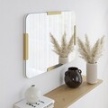 Oglinda decorativa, Neostill, Pera, 50x70 cm, Metal, Auriu