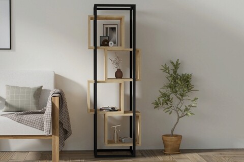 Corp biblioteca, asse home, rabant, 44x140x29 cm, maro