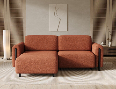 Coltar extensibil stanga 3 locuri ELTAP, LT-BL-30JAF, Acossta, 244x154x95 cm, lemn/poliester, caramiziu/negru