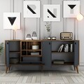 Consola, Hommy Craft, Napoli, 180x81x35 cm, PAL, Antracit / Nuc