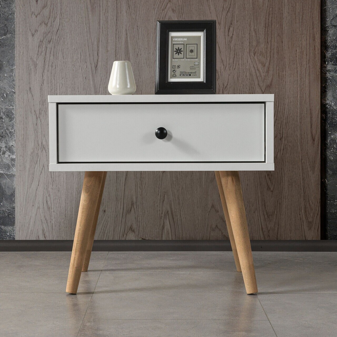 Noptiera Hanah Home Vita 5101 55x49x55 cm PAL Alb