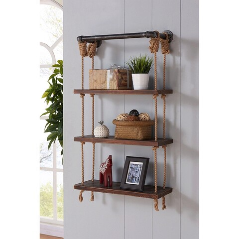 Raft de perete, evila originals, gar005, 60x120x13 cm, nuc / negru