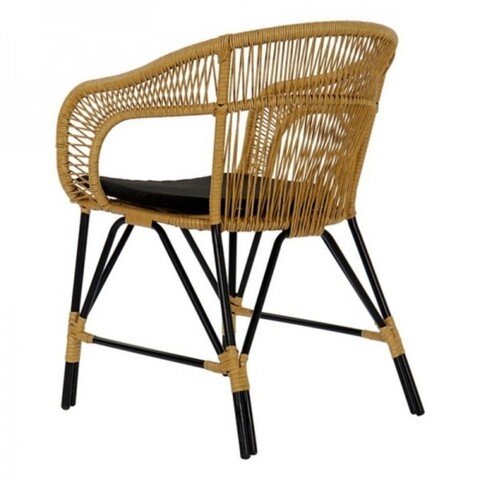 Fotoliu pentru gradina/terasa, dkd home, 51 x 61 x 81 cm, metal/ratan, negru/bej