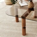 Masuta de cafea, Neostill, Kei, 80x40x80 cm, Sticla temperata , Nuc / Bronz