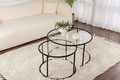 Set masuta de cafea, Nordure, Aurum, Negru/Transparent