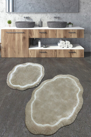 Set covoraș de baie (2 bucăți), chilai home, pallasit, fibre acrilice, gri