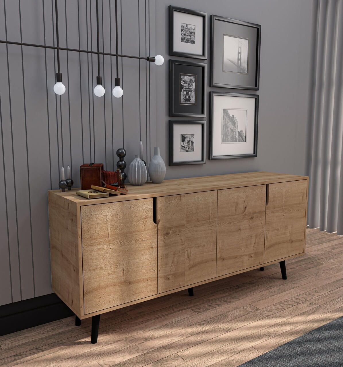 Consola, Hanah Home, Latina Modern 180, 180x80x45 cm, PAL, Maro - view 2