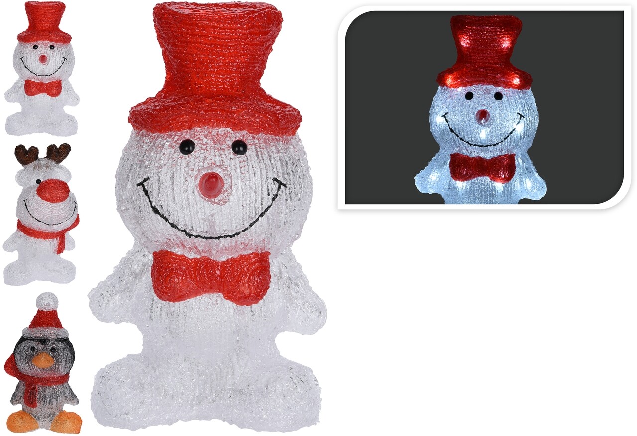 Decoratiune Luminoasa Snowman, 24 LED-uri, Acrilic, Multicolor