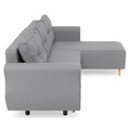 Coltar extensibil cu lada si sezlong interschimbabil, Lecce, L.230 l.76/140 H.90, stofa, gri deschis