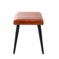 Bancheta Brizo, Homla, 45x37x45 cm, metal/piele, maro
