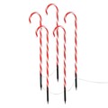 Set 5 decoratiuni luminoase Candy, H74 cm, sintetic, alb/rosu