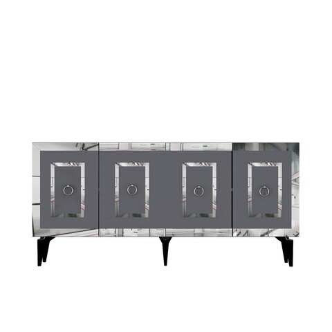 Consola, Olivia, Karya, 150x40x79 cm, PAL , Antracit / Argintiu