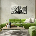 Decoratiune de perete, Tree Metal Decor, metal, 100 x 50 cm, negru