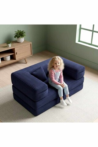Canapea extensibilă pentru copii, Atelier del Sofa, 326NYR1106, Albastru inchis