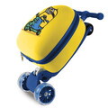 Trotineta cu valiza Berlinger, Minions Collection, 36x28x22 cm, plastic/fier/poliester, galben/albastru