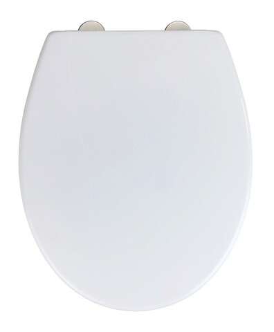 Capac de toaleta cu sistem automat de coborare, wenko, korfu, 300 kg, 37.5 x 44.5 cm, termoplastic/inox, alb