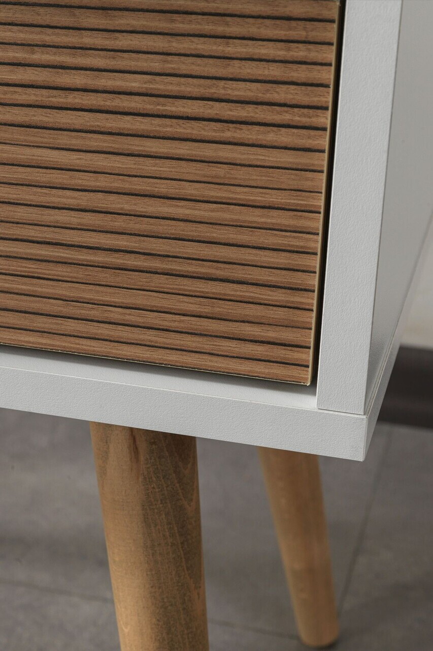 Noptiera, Hanah Home, Vita 5103, 55x49x55 cm, PAL, Alb/Maro — imaginea 4