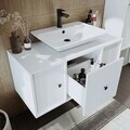 Set Dulap de Baie cu Chiuvetă și Oglindă (3 Piese), Hanah Home, 2549, MDF, Alb