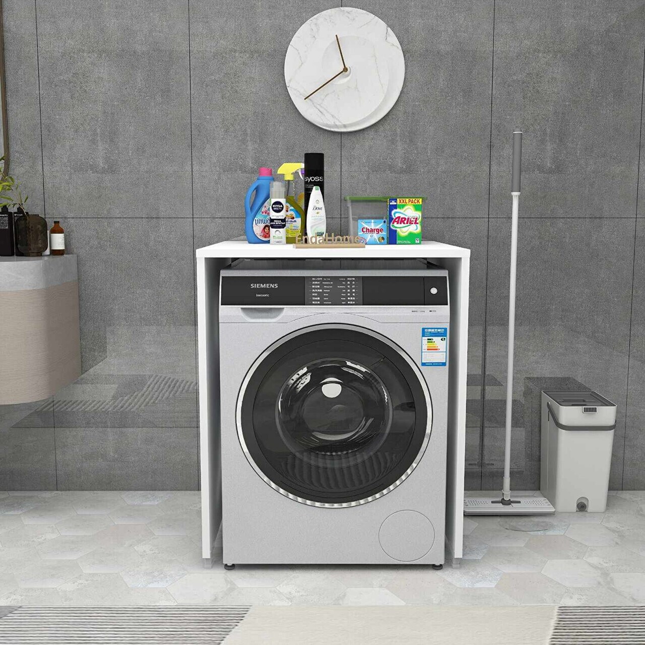 Dulap masina de spalat, Hanah Home, Washing Machine, Alb — imaginea 3