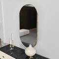 Oglinda decorativa, Siam, Riors, 45x85x2.2 cm, MDF , Gri inchis/Auriu