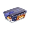 Caserola ermetica, Luminarc, Easy Box, 0.82 L, sticla, albastru/transparent