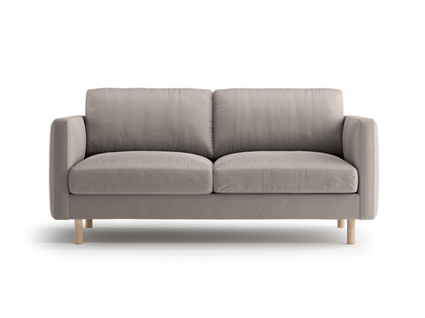 Canapea 2 locuri, Eden, Micadoni, 146x92x90 cm, catifea, gri beton