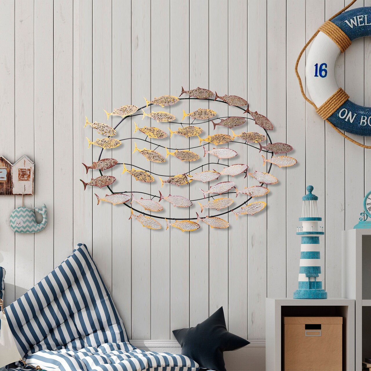 Decoratiune de perete, Alabalık 2, Dimensiuni: 94 x 58 x 4 cm, Multicolor - view 3
