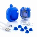 Casti fara fir cu carcasa de incarcare Grey InnovaGoods, Bluetooth 5.0, control tactic, USB-C, albastru