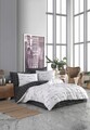 Lenjerie de pat dubla King Quilt (BL) Wimper - White, Mijolnir, 3 piese, 240x220 cm, bumbac ranforce, multicolor