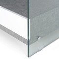 Masuta pentru cafea cu 2 sertare, Norrel, L.120 l.60 H.45, pal/mdf/sticla, alb/gri