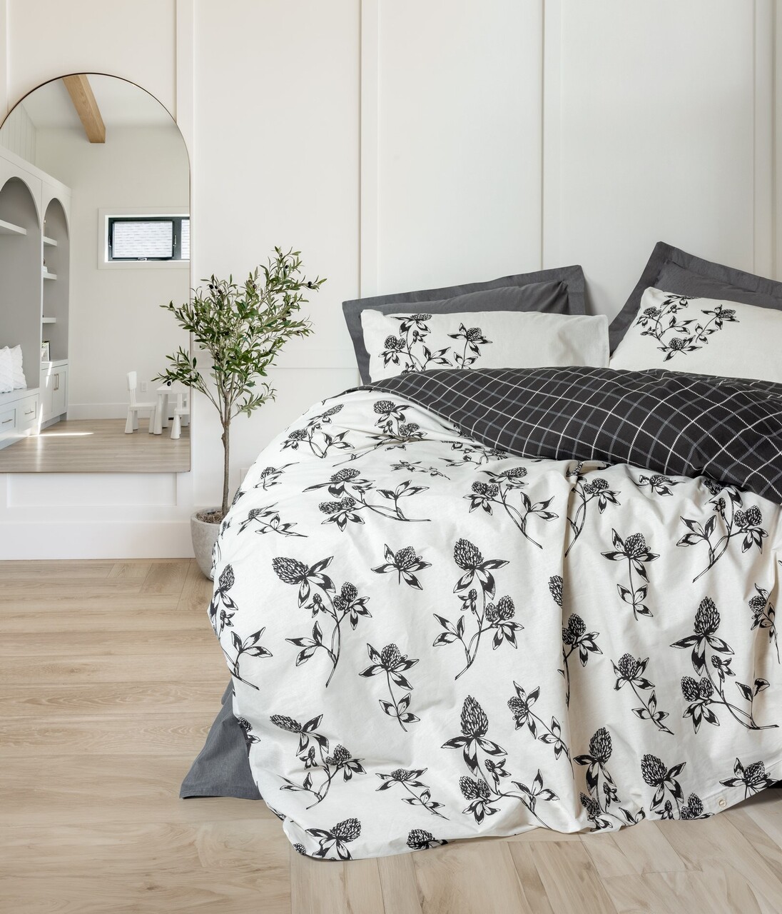 Lenjerie de pat pentru o persoana, Ohia - Anthracite, Cotton Box, Bumbac Ranforce
