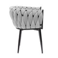 Scaun Prinssi, Homla, 64x54x73 cm, metal/catifea din poliester, gri