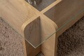 Masuta de cafea, Nordure, Flavio, 105x30x65 cm, Sticla temperata , Stejar