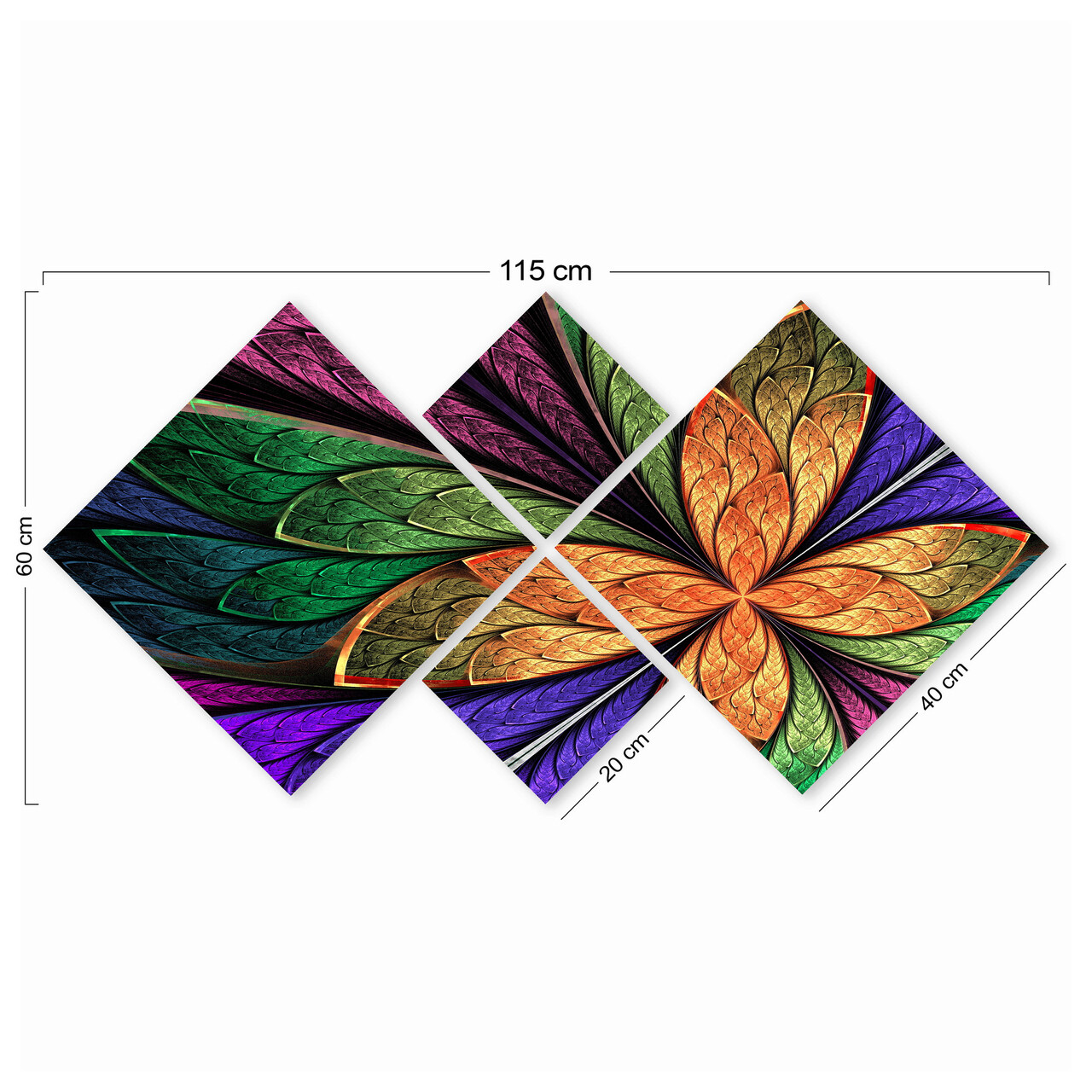 Set 4 tablouri decorative, 4MDF381550492, MDF, Imprimat UV, Multicolor