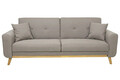 Canapea extensibila 3 locuri Carmelo, Pakoworld, 214x80x86 cm, lemn/textil, bej