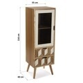 Vitrina cu 2 sertare si 1 usa Chess, Versa, 35 x 40 x 116 cm, lemn de pin/MDF, maro