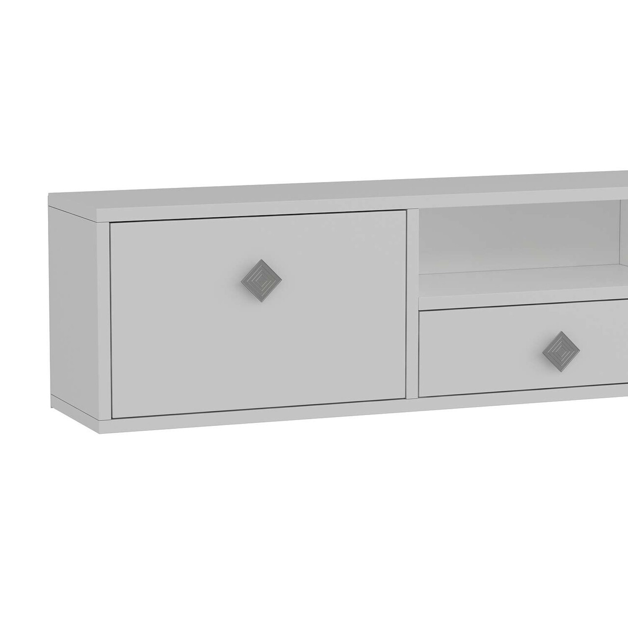 Comoda TV, Hanah Home, 1305-DROP-1, 140x30x30 cm, PAL , Alb / Argintiu - view 5