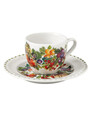 Set 4 cesti cu farfurie pentru cafea, Le Primizie v2, Brandani, D12.5x6.5 cm, 90 ml, portelan