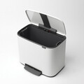 Cos de gunoi cu pedala, Brabantia, Bo Pedal, 36 L, 36.3x54x44 cm, otel, alb