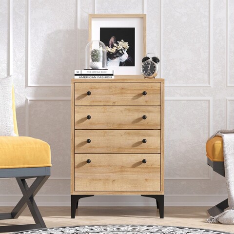 Dulap, Elegance, Holy, 45x40x87 cm, Stejar / Negru Elegance