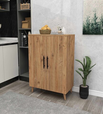 Dulap multifunctional, Hanah Home, 3 Raf 2 Kapak, 65x94.5x32 cm, Maro