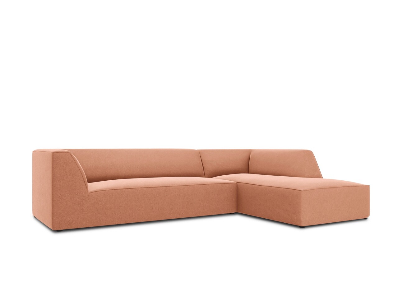 Coltar dreapta 4 locuri, Ruby, Micadoni Home, BL, 273x180x69 cm, catifea, roz - 2 | YEO