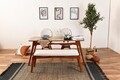 Set Masa si Scaune, Vow Chair, Touch (2S-1B), Lemn de carpen, Maro/Crem