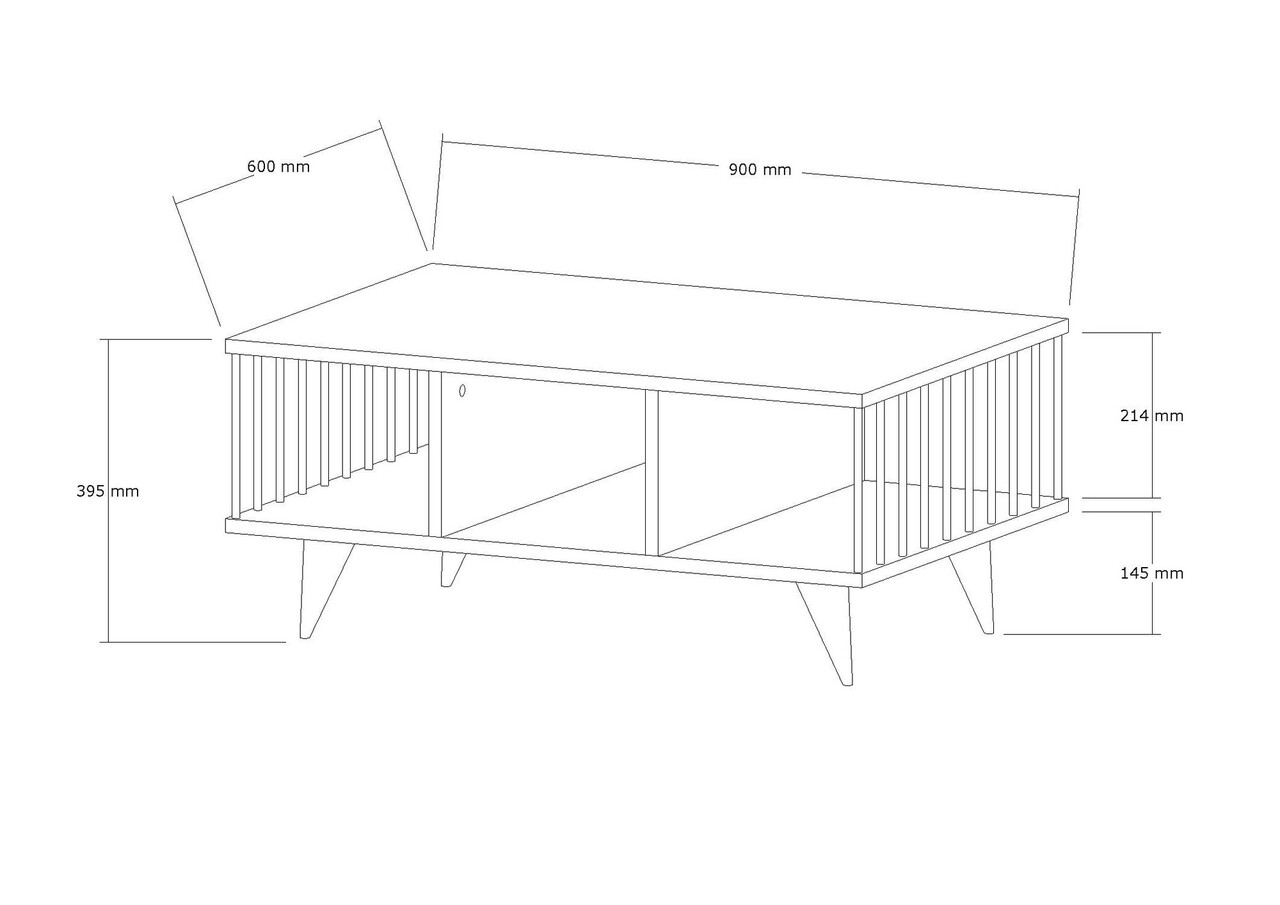 Masuta de cafea, Hanah Home, Bert, 90x40x60 cm, Antracit - view 6