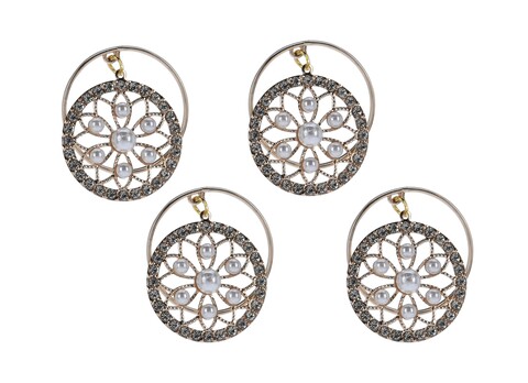 Set 4 inele pentru servetele mandala, 4x4.9 cm, metal, auriu