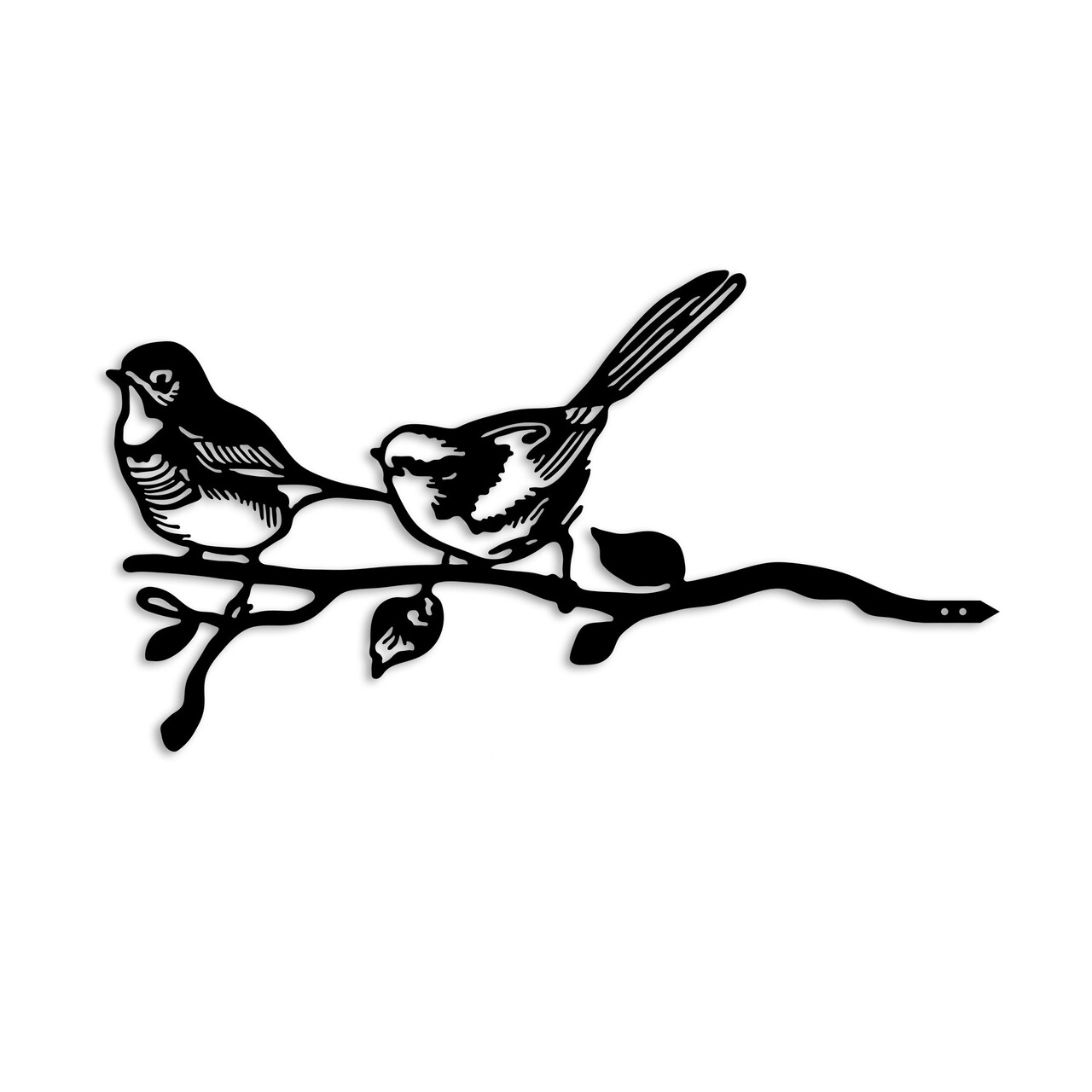 Obiect decorativ de grădină, Bird On The Branch 04, 50x26 cm, Negru - view 4
